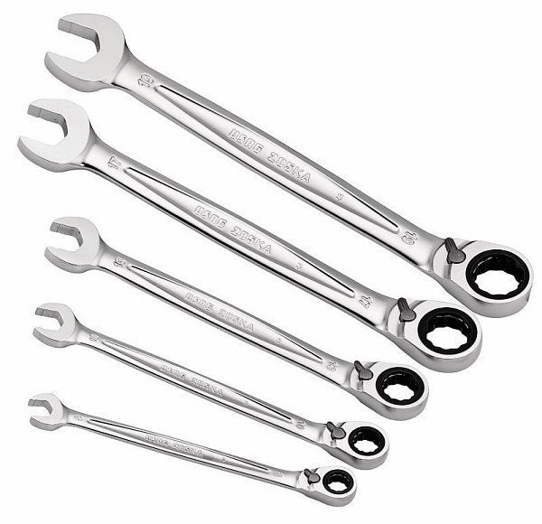 Ferval Serie chiavi combinate a cricchetto reversibili 7 - 9- 12 Pz