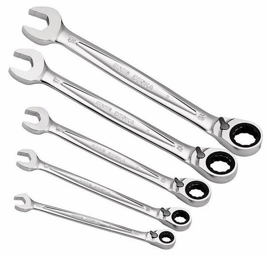 Ferval Serie chiavi combinate a  cricchetto reversibili 7 - 9- 12 Pz